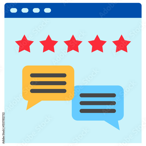 Comment mini illustration flat color icon, use for journalist, broadcasting, news and media UI, UX kit, app and web development, digital or print.