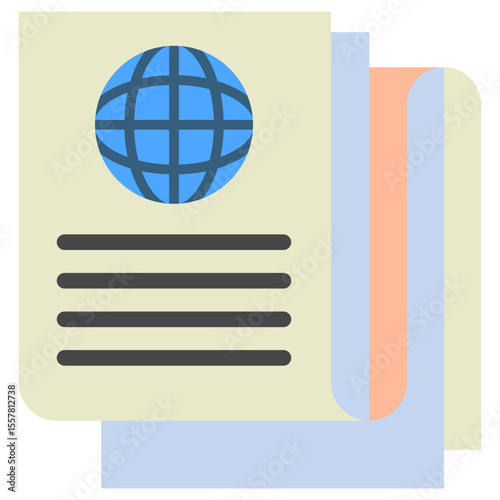 Daily News mini illustration flat color icon, use for journalist, broadcasting, news and media UI, UX kit, app and web development, digital or print.