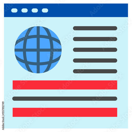 Feed mini illustration flat color icon, use for journalist, broadcasting, news and media UI, UX kit, app and web development, digital or print.