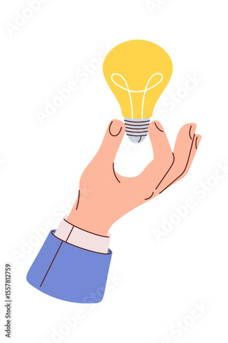 Business hand holding idea lightbulb