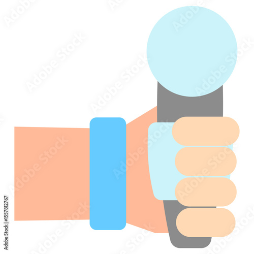 Journalist mini illustration flat color icon, use for journalist, broadcasting, news and media UI, UX kit, app and web development, digital or print.