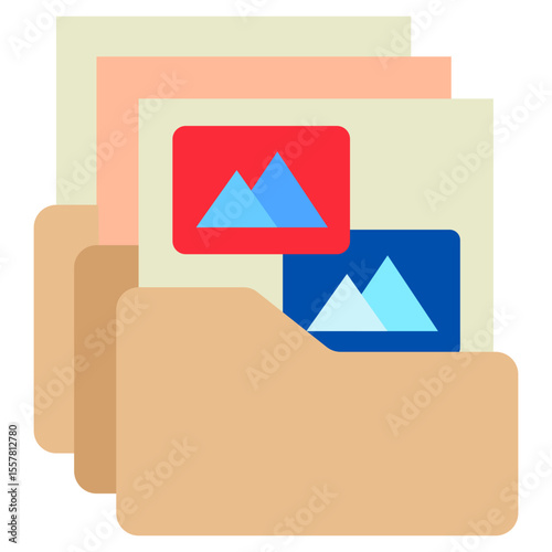 Image Media mini illustration flat color icon, use for journalist, broadcasting, news and media UI, UX kit, app and web development, digital or print.