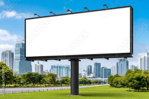 Wallpaper Mural Billboard showing advertising space with city skyline background Torontodigital.ca