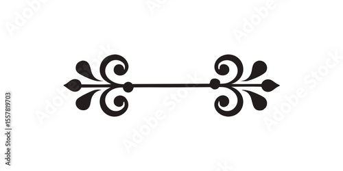 Elegant decorative divider with swirling motifs in black design for section breaks