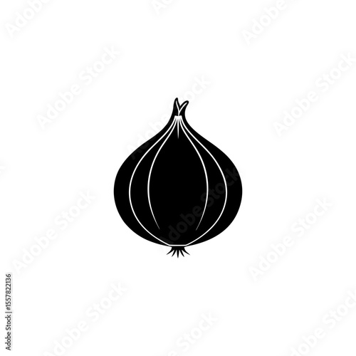 A onion  silhouette on transparent background