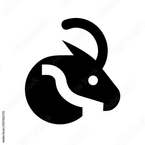 Stylized Capricorn zodiac sign symbol with goat silhouette design