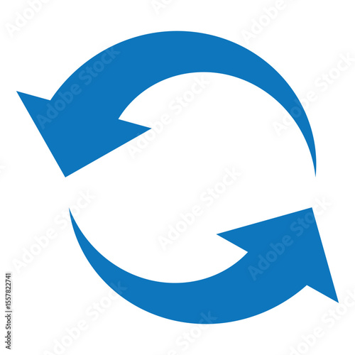 circle arrow icon set. Blue circular arrow icon, refresh, reload arrow icon symbol sign. Blue Reload vector icon set. repeat vector. restart or reset sign. Repeat cycle symbol. Blue rotation arrow.