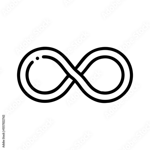 Infinity loop icon in linear design symbolizes endless potential and continuity