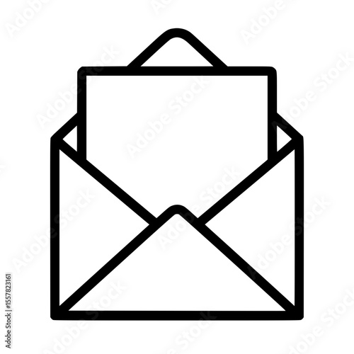 Simple open envelope with letter mail message icon