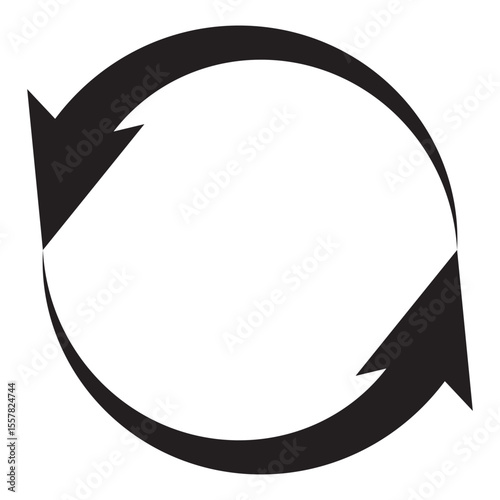 Refresh recycle icon, symbol. Reload, refuse, rotate black logo design. Vector