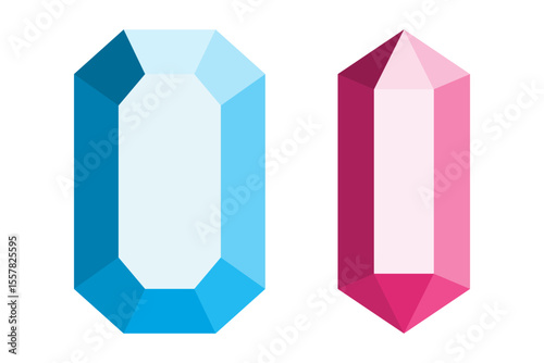 Diamond icons set. Different diamonds