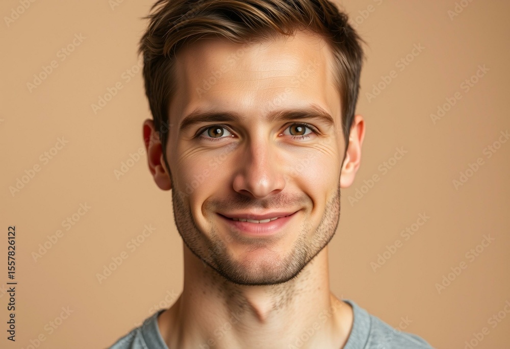 Fototapeta premium Male portrait on neutral background