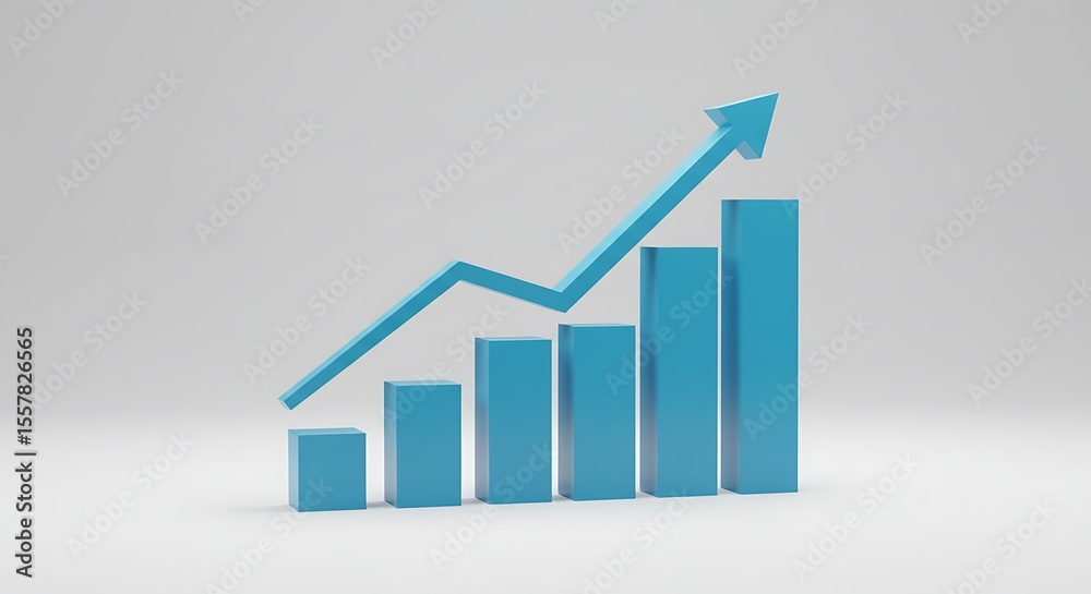 Upward trending bar graph illustrating positive growth and progress. Upward trending bar graph illustrating positive growth and progress.