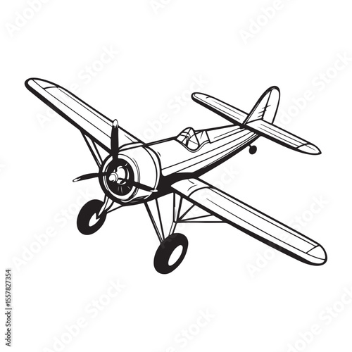 biplane silhouette vector illustration
