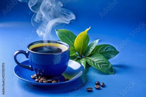 cup of green tea with tea leaf