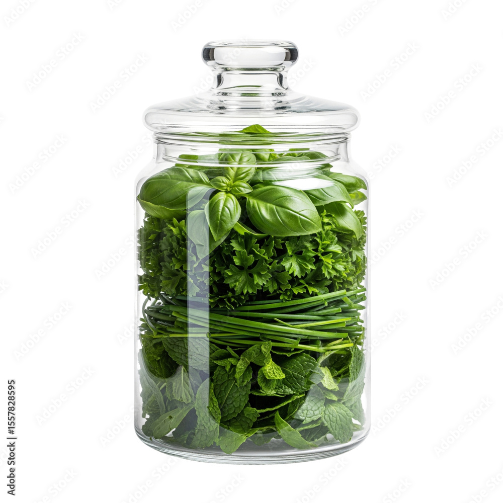 Fresh green herbs are neatly arranged in a clear glass jar against a dark backdrop, showcasing basil, parsley, chives, and mint for culinary and organic themes, ideal for cooking inspirations. Fresh green herbs are neatly arranged in a clear glass jar against a dark backdrop, showcasing basil, parsley, chives, and mint for culinary and organic themes, ideal for cooking inspirations.