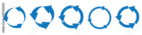 circle arrow icon set. circular arrow icon, refresh, reload, rotation arrow icon symbol sign, vector illustration