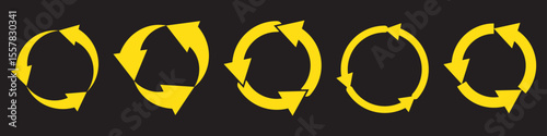 circle arrow icon set. circular arrow icon, refresh, reload, rotation arrow icon symbol sign, vector illustration