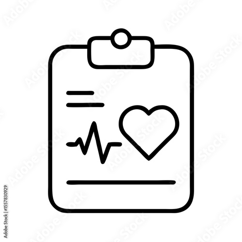 Health tracking report with heart symbol and heartbeat line design  