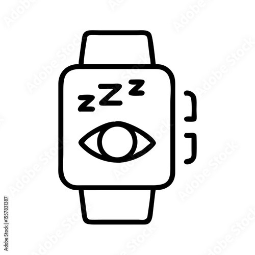 Sleep monitoring smartwatch with eye and zzz symbol  