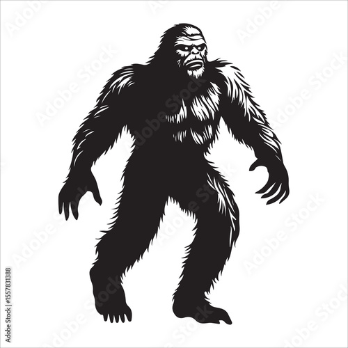 bigfoot silhouette image -silhouette transparent bigfoot -premium vector of bogfoot 