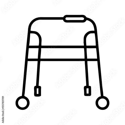 Walker aid for mobility assistance in simple line design  