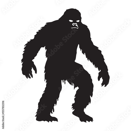 bigfoot silhouette image -silhouette transparent bigfoot -premium vector of bogfoot 