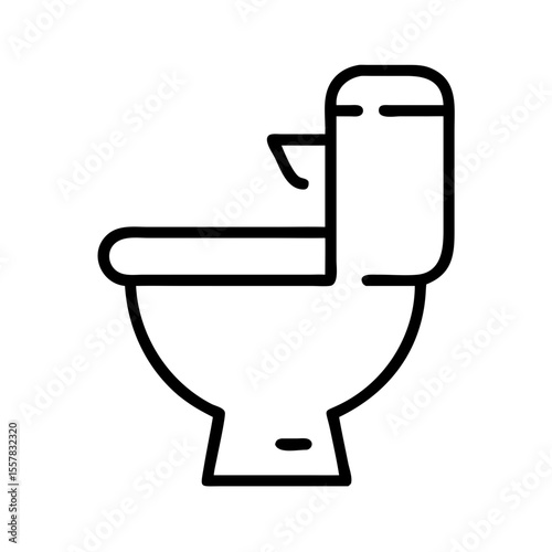 Outline of an accessible toilet design in minimalist style  