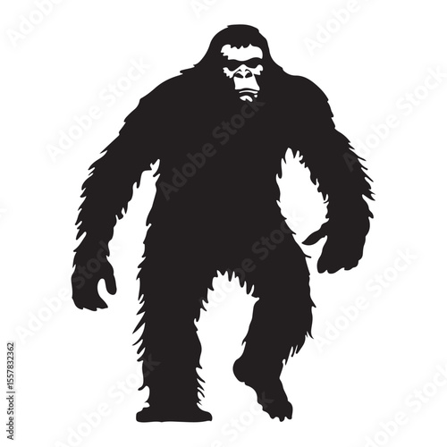 bigfoot silhouette image -silhouette transparent bigfoot -premium vector of bogfoot 
