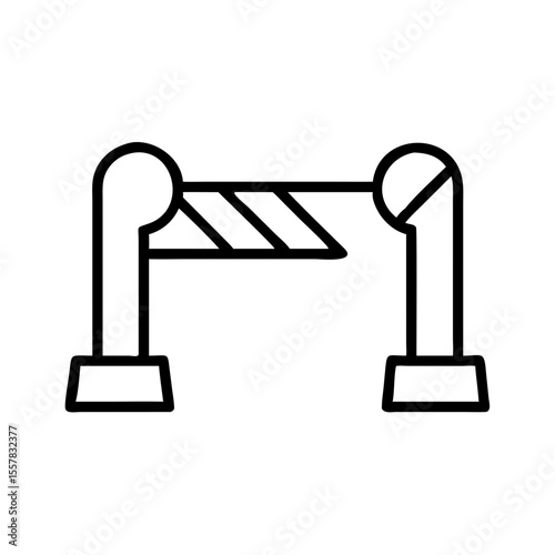 Barrier-free line drawing of an obstacle crossing  