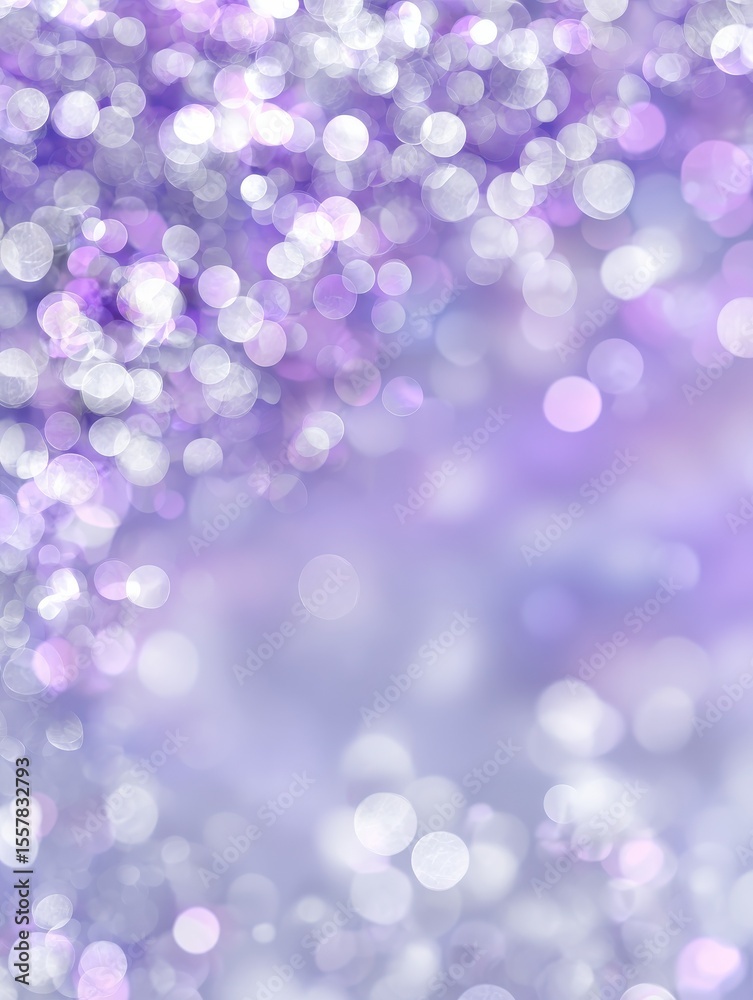 Obraz premium Soft, blurred bokeh background in shades of lavender and white, offering a tranquil space with ample room for creative text placement.
