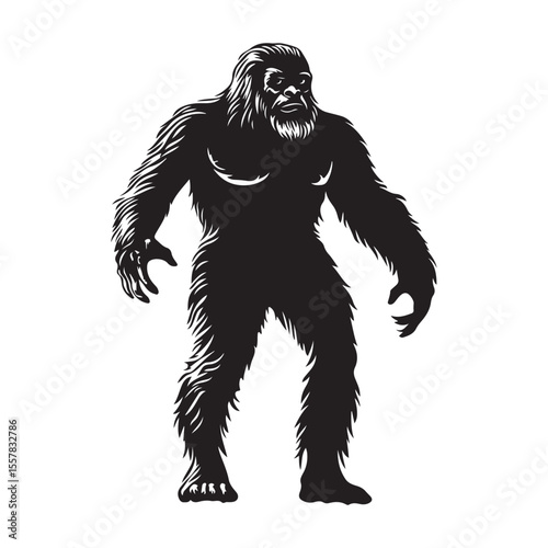 bigfoot silhouette image -silhouette transparent bigfoot -premium vector of bogfoot 