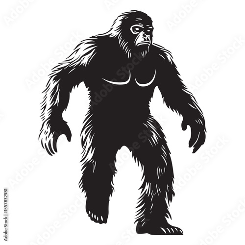 bigfoot silhouette image -silhouette transparent bigfoot -premium vector of bogfoot 
