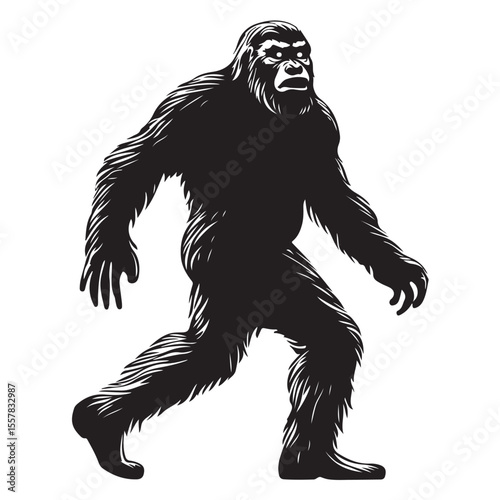bigfoot silhouette image -silhouette transparent bigfoot -premium vector of bogfoot 