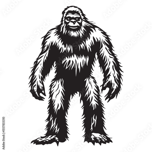 bigfoot silhouette image -silhouette transparent bigfoot -premium vector of bogfoot 