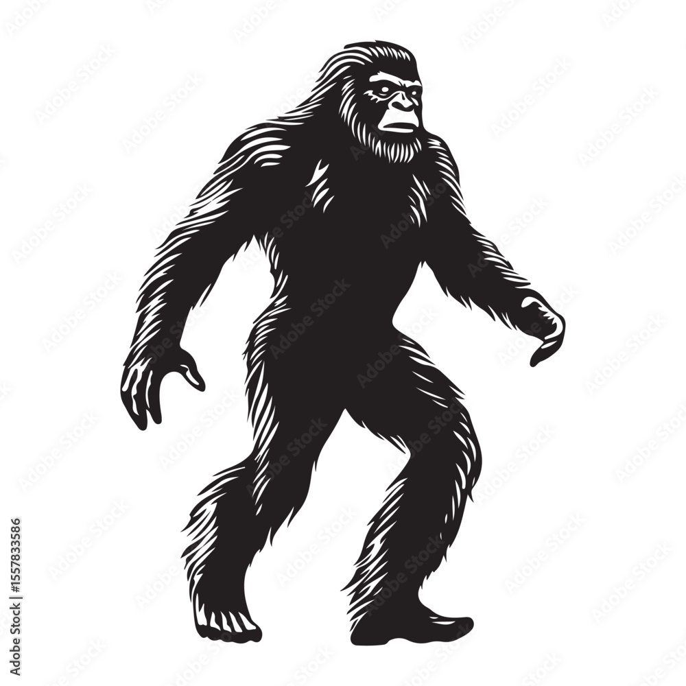 Fototapeta premium bigfoot silhouette image -silhouette transparent bigfoot -premium vector of bogfoot