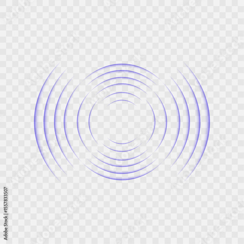 Wifi wave light effect. Png Radar sensor, beep technology, digital sign. Png Transparent neon circle symbol. wireless internet connection. Radar or sonar with wireless technology emitting