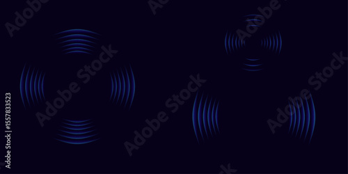 Wifi wave light effect. Radar sensor, beep technology, digital sign.Transparent neon circle symbol. wireless internet connection. Radar or sonar with wireless technology emitting a light effect