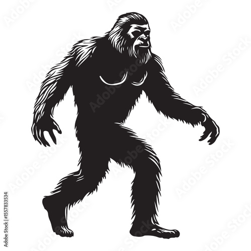 bigfoot silhouette image -silhouette transparent bigfoot -premium vector of bogfoot 