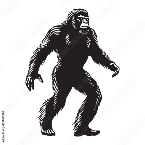 bigfoot silhouette image -silhouette transparent bigfoot -premium vector of bogfoot 