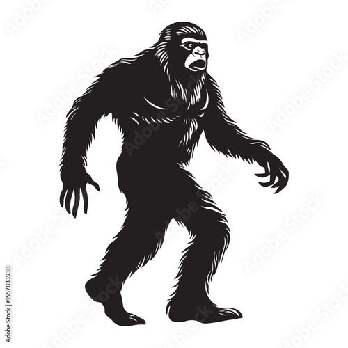 bigfoot silhouette image -silhouette transparent bigfoot -premium vector of bogfoot 