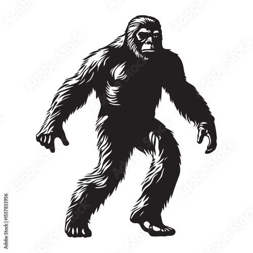 bigfoot silhouette image -silhouette transparent bigfoot -premium vector of bogfoot 