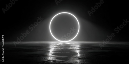 Bright Circle of Light Against Dark Background