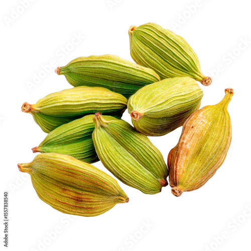 Wallpaper Mural Green cardamom pods spice aroma flavor fragrance, isolated on transparent background, perfect cutout, PNG Torontodigital.ca