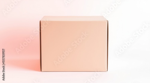 Minimalist Studio Shot of a Peach-Colored Box on a Gradient Background