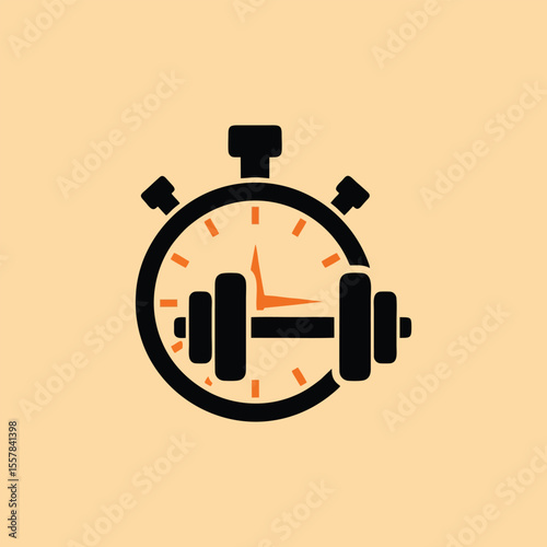 stopwatch icon vector illustration with dumbell