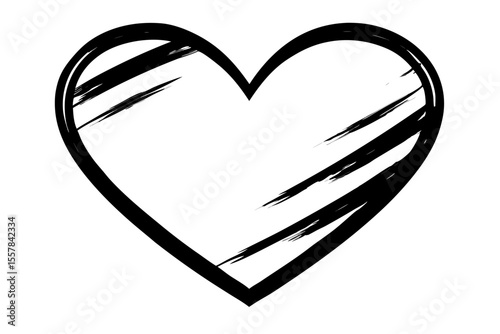 Hand-drawn heart symbol vector illustration, perfect for love, romance, and Valentine's Day designs