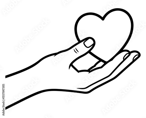 A generous hand offers a heart, symbolizing love, care, and empathy.