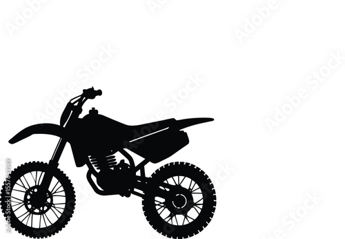 Dirt Bike Silhouette,  Offroad Motorcycle Vector Art.