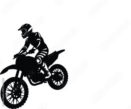 Motocross Rider Silhouette,  Dirt Bike Jump Vector Art.
new, trendy, unique, 2025.